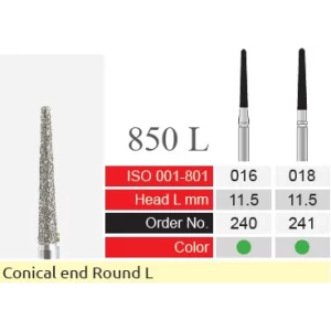 فرز الماسی دسته نقره‌ای BTM مدل Conical End Round 850L